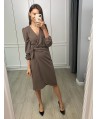 Patrycja - Brązowa sukienka idealna do pracy