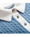 Maja - Niebieski sweter z rozpinanym dekoltem