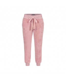 Peri - Różowe spodnie dresowe z weluru